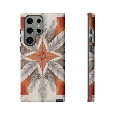 Silver Feather Compass - Impact Resistant Phone Case